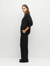 JHL Crew Sweater (Cotton Cashmere) Black