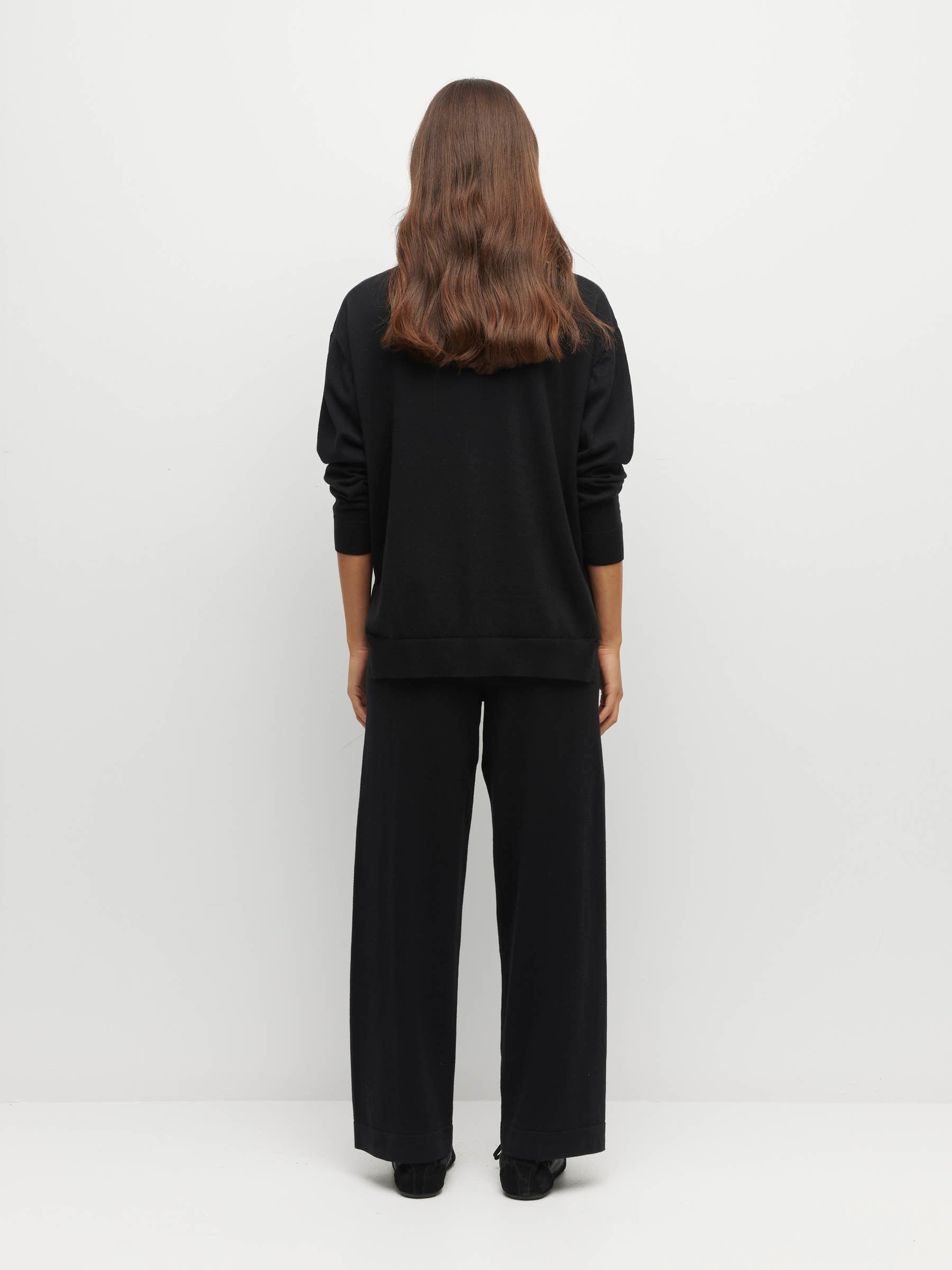 JHL Crew Sweater (Cotton Cashmere) Black