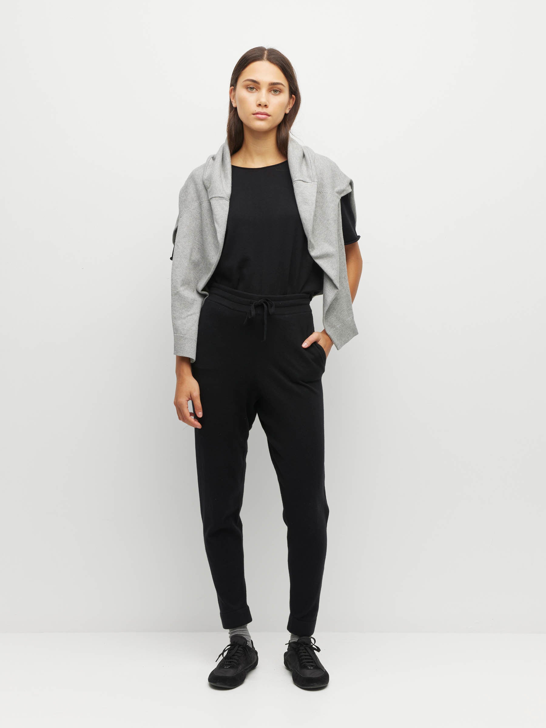 JHL Slim Trackpant (Cotton Cashmere) Black