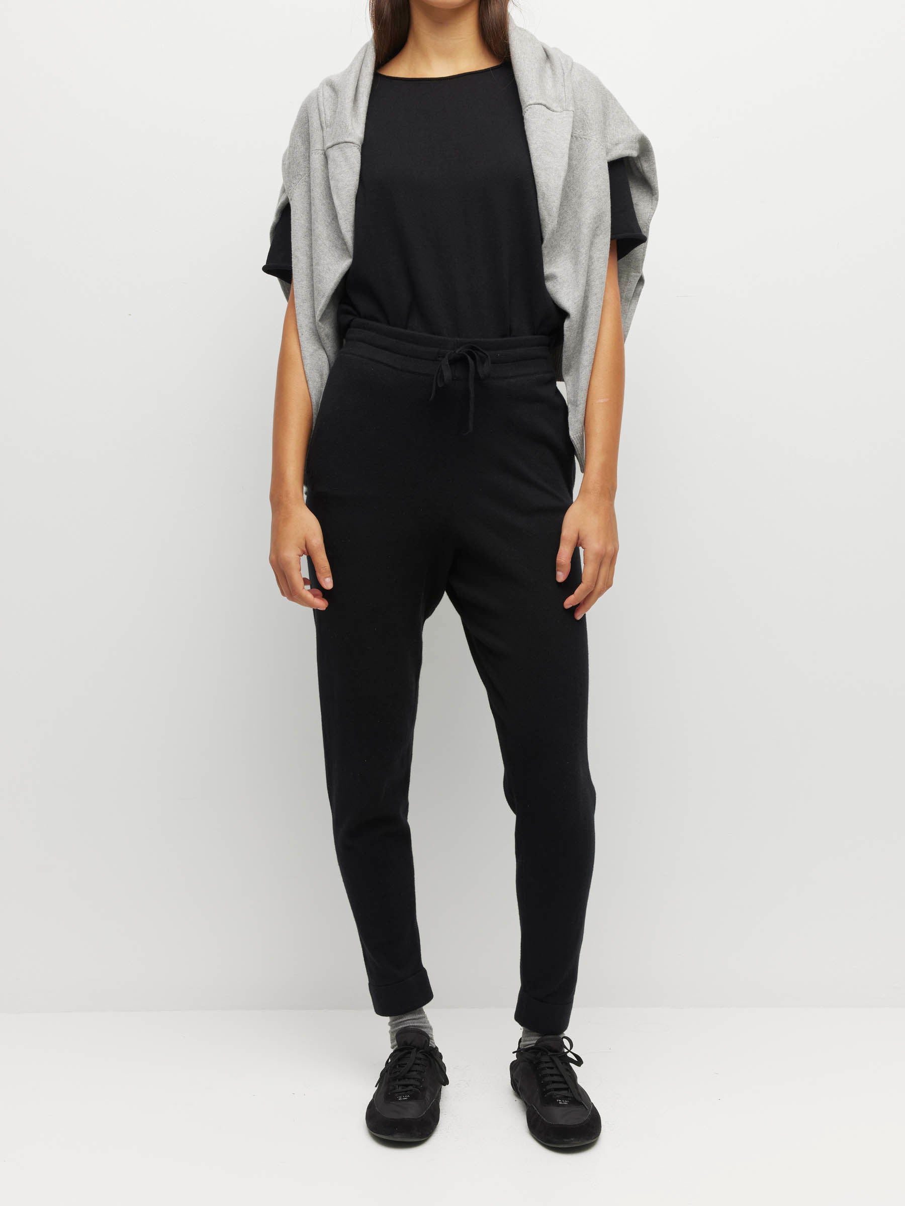 JHL Slim Trackpant (Cotton Cashmere) Black