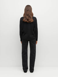 JHL V-Neck L/S T (Fine Cotton Cashmere) Black