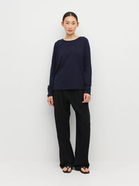 JHL Crew L/S T (Fine Cotton Cashmere) Navy