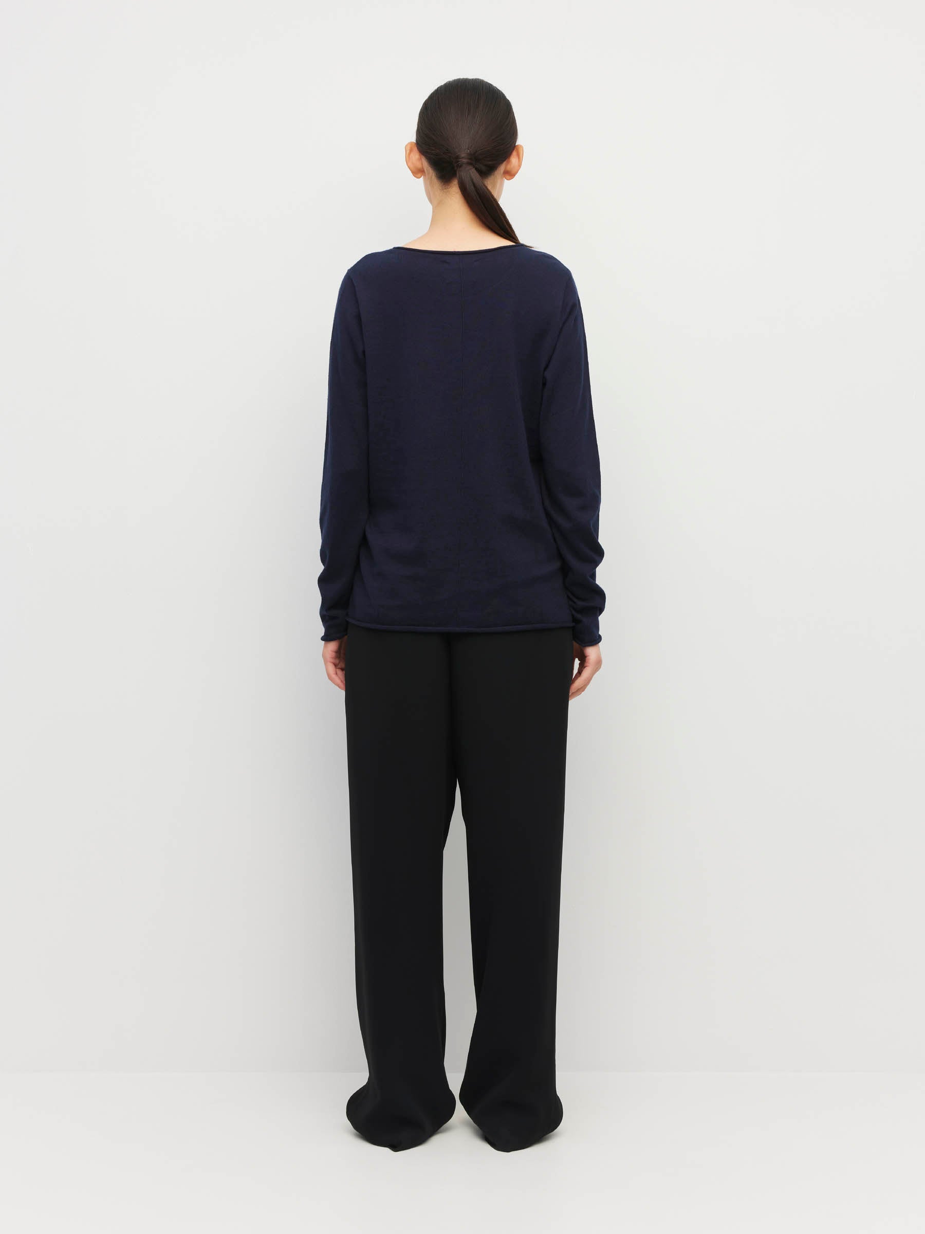 JHL Crew L/S T (Fine Cotton Cashmere) Navy