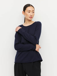JHL Crew L/S T (Fine Cotton Cashmere) Navy