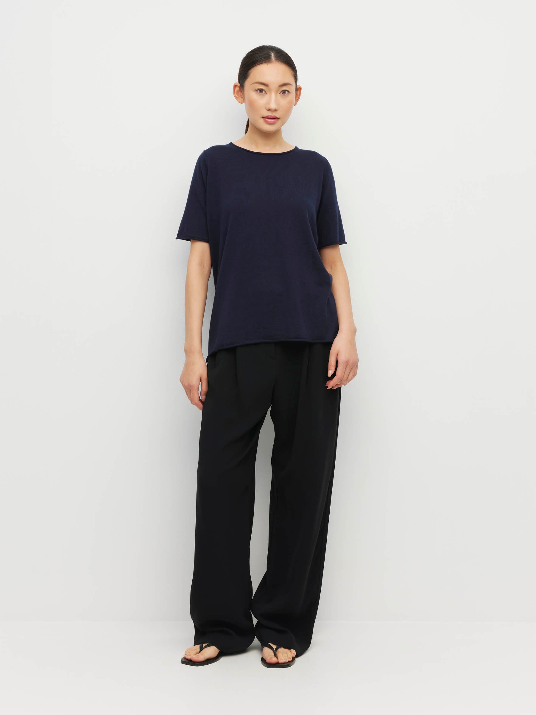 JHL Crew T (Fine Cotton Cashmere) Navy