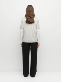 JHL Crew T (Fine Cotton Cashmere) Soft Grey Marle