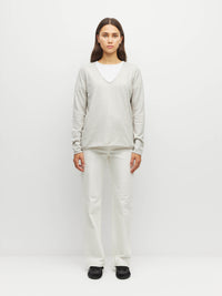 JHL V-Neck L/S T (Fine Cotton Cashmere) Soft Grey Marle