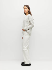 JHL V-Neck L/S T (Fine Cotton Cashmere) Soft Grey Marle