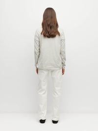 JHL V-Neck L/S T (Fine Cotton Cashmere) Soft Grey Marle