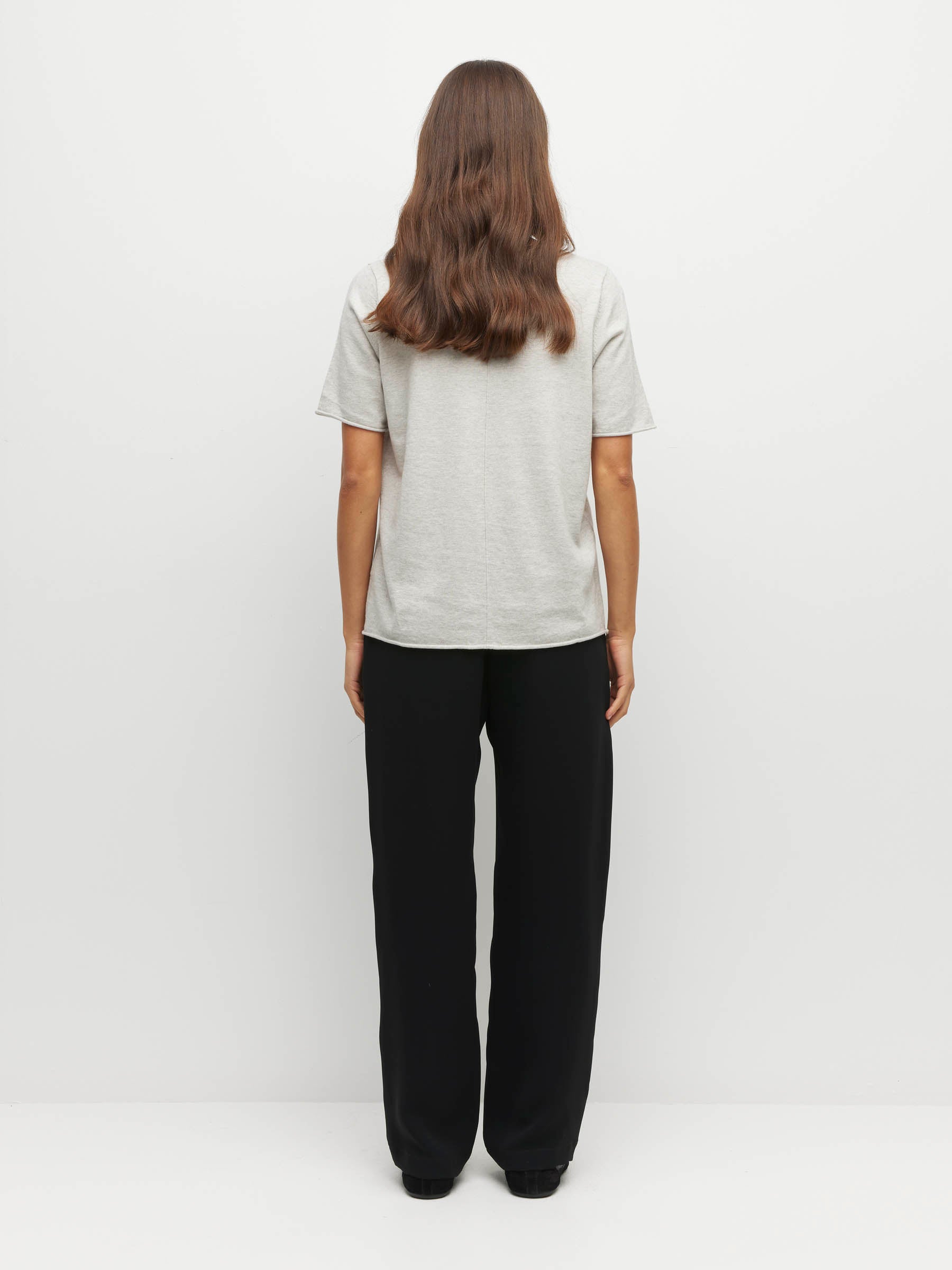 JHL V-Neck T (Fine Cotton Cashmere) Soft Grey Marle