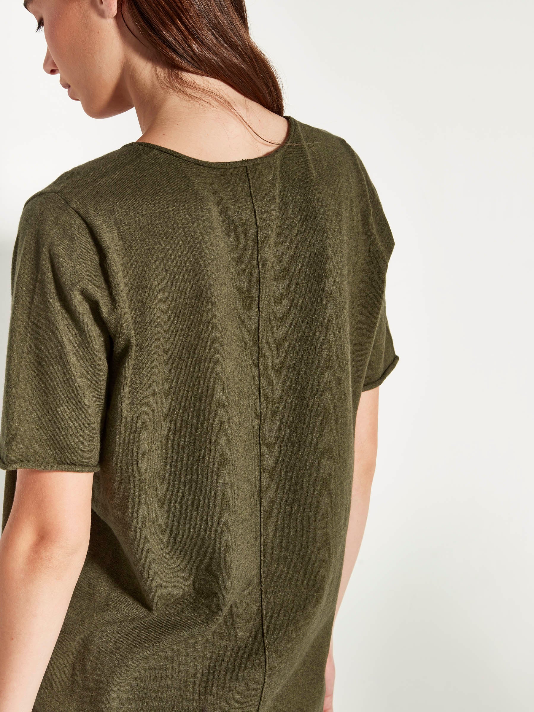 JHL V-Neck T (Fine Cotton Cashmere) Nori