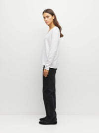 JHL V-Neck L/S T (Fine Cotton Cashmere) White