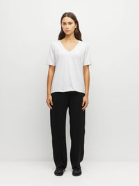 JHL V-Neck T (Fine Cotton Cashmere) White