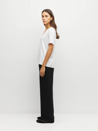 JHL V-Neck T (Fine Cotton Cashmere) White
