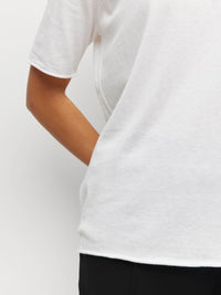 JHL V-Neck T (Fine Cotton Cashmere) White