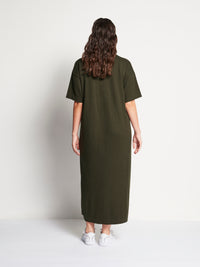 JHL Long Box T Dress (Cotton Cashmere) Spruce