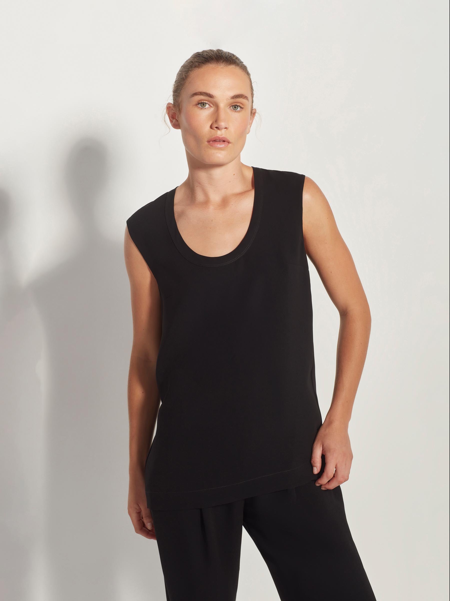 Refined Tank (Luxe Suiting) Black