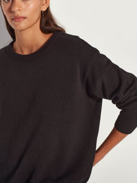Cotton Sweatshirt (Cotton Knit) Black