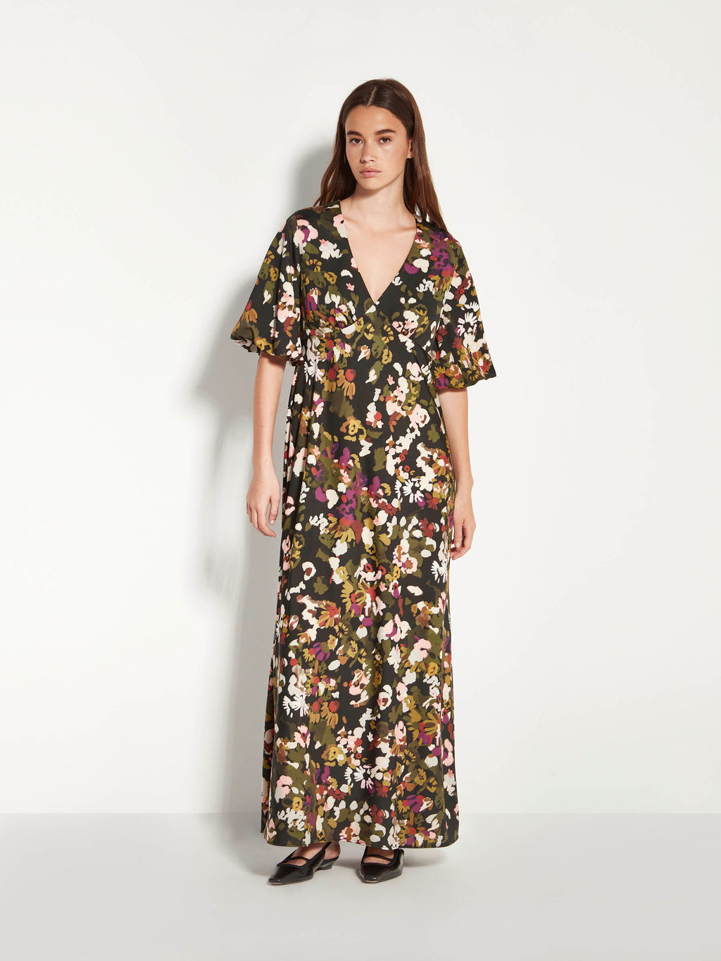 Seraphina Dress (Buttercup Floral Crepe) Happy Hour