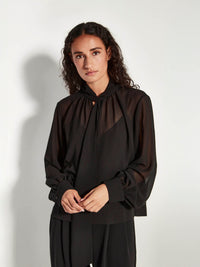 Coco Shirt (Matte Pleat) Black
