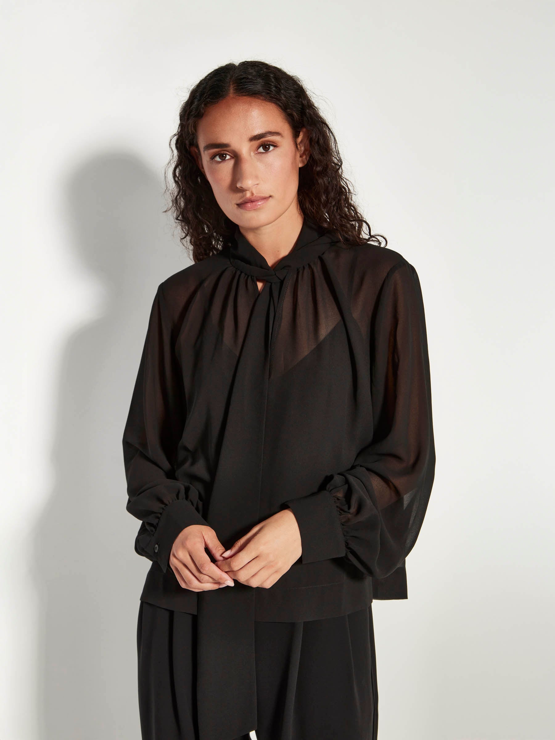 Coco Shirt (Matte Pleat) Black