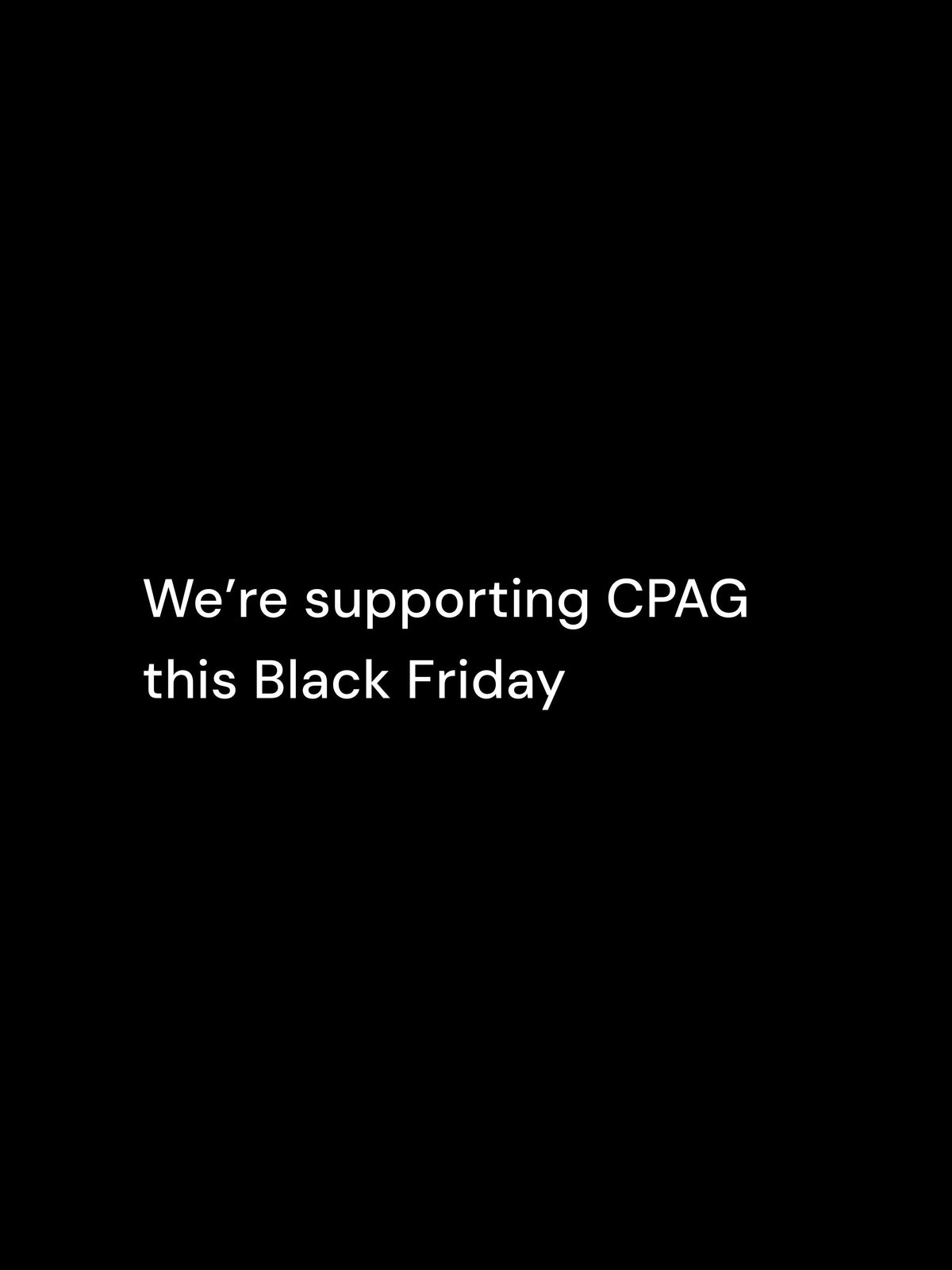 We're supporting CPAG this Black Friday