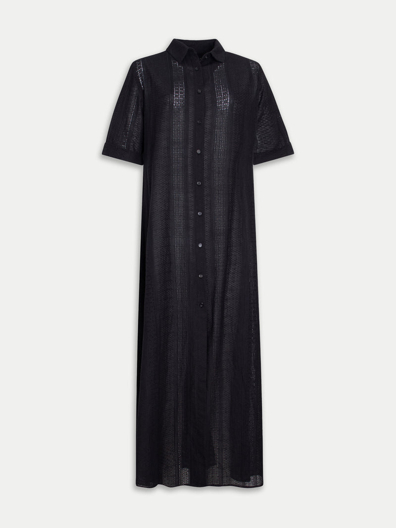 Isle Shirtdress (Ribbon Broderie) Black