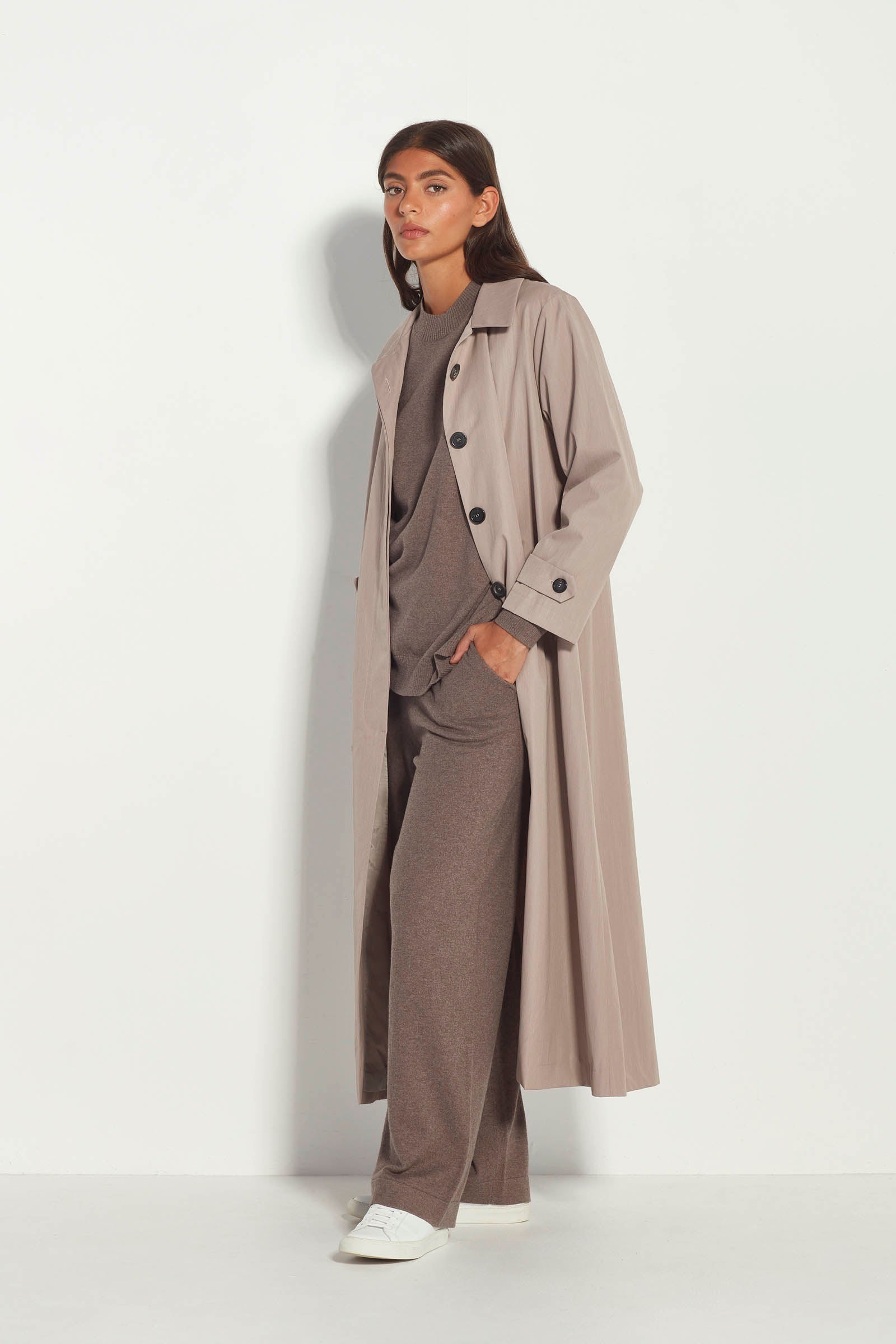 Cleo Trench (Soft Twill Suiting) Taupe