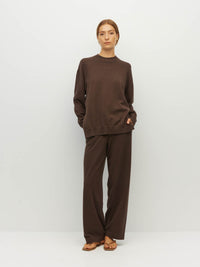 JHL Crew Sweater (Cotton Cashmere) Chocolate