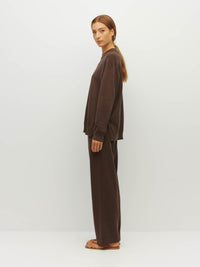 JHL Crew Sweater (Cotton Cashmere) Chocolate