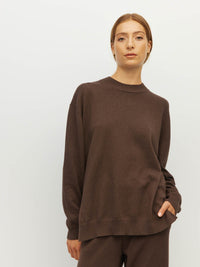 JHL Crew Sweater (Cotton Cashmere) Chocolate