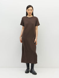 JHL Long Box T Dress (Cotton Cashmere) Chocolate