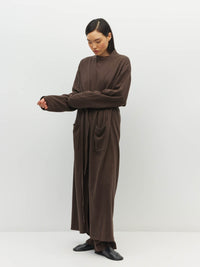 JHL Long Robe (Cotton Cashmere) Chocolate