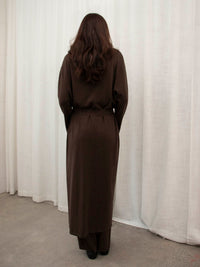 JHL Long Robe (Cotton Cashmere) Chocolate