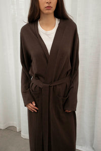 JHL Long Robe (Cotton Cashmere) Chocolate
