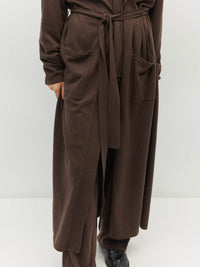 JHL Long Robe (Cotton Cashmere) Chocolate