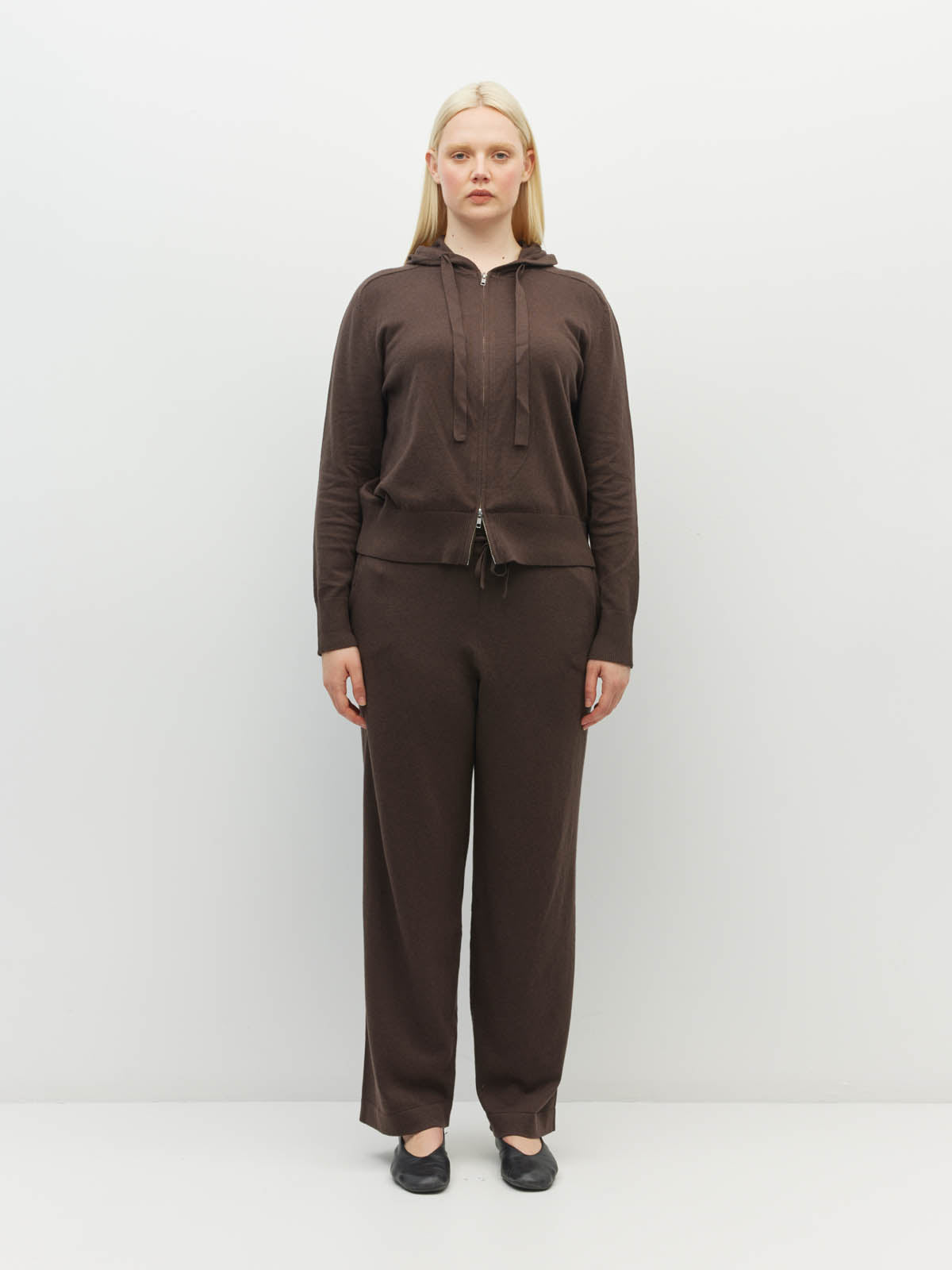 JHL Zip Hoodie (Cotton Cashmere) Chocolate