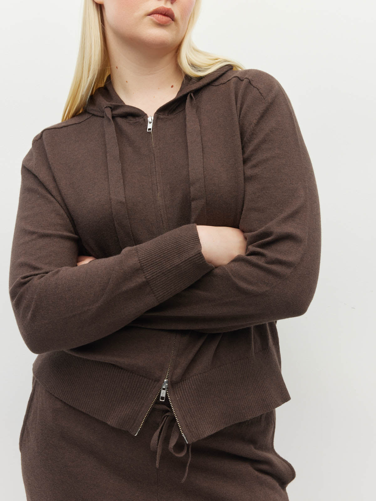 JHL Zip Hoodie (Cotton Cashmere) Chocolate