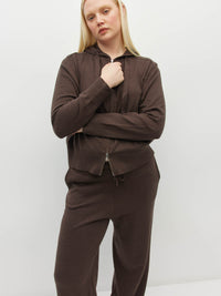 JHL Zip Hoodie (Cotton Cashmere) Chocolate