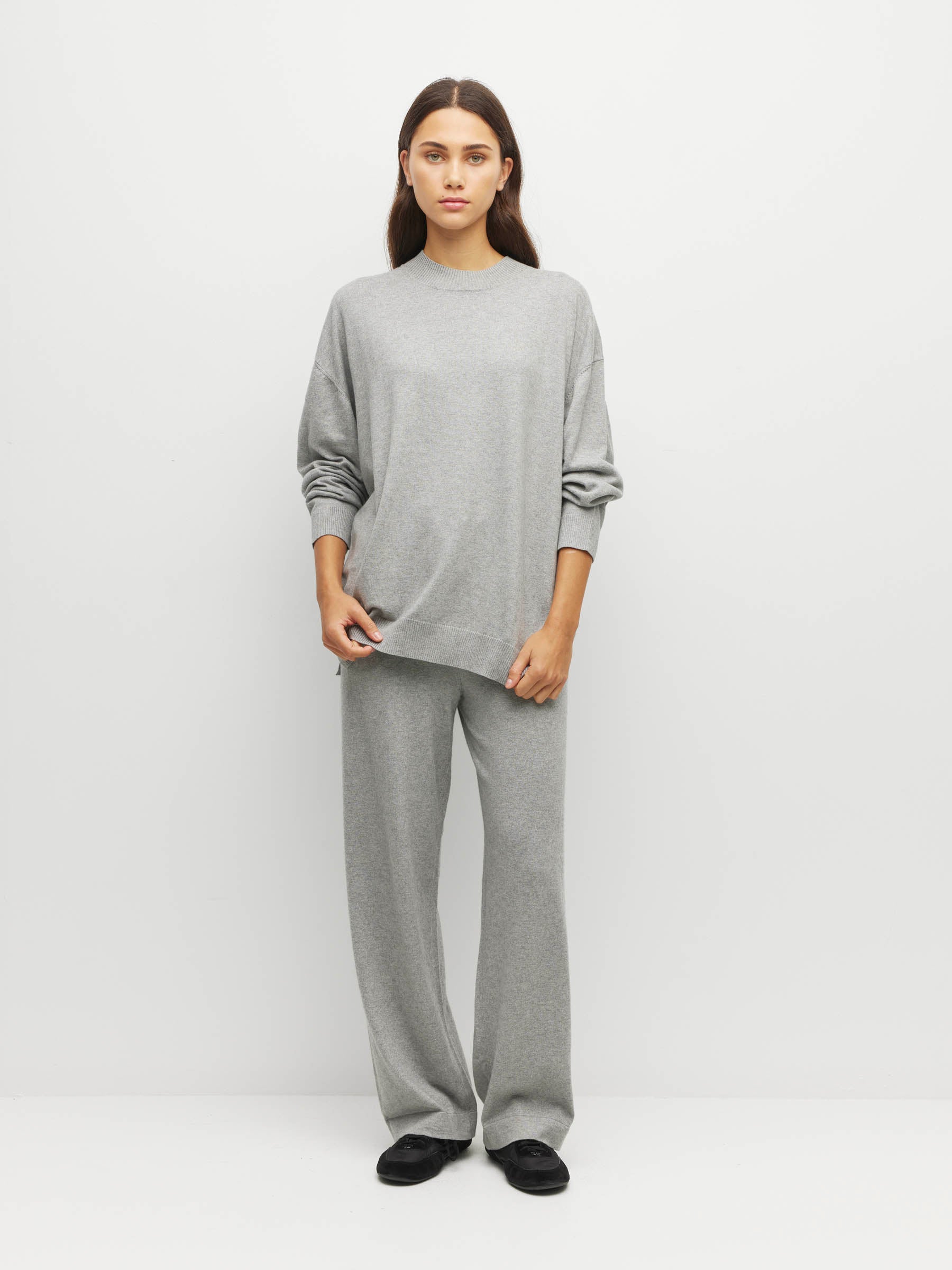 JHL Crew Sweater (Cotton Cashmere) Grey Marle