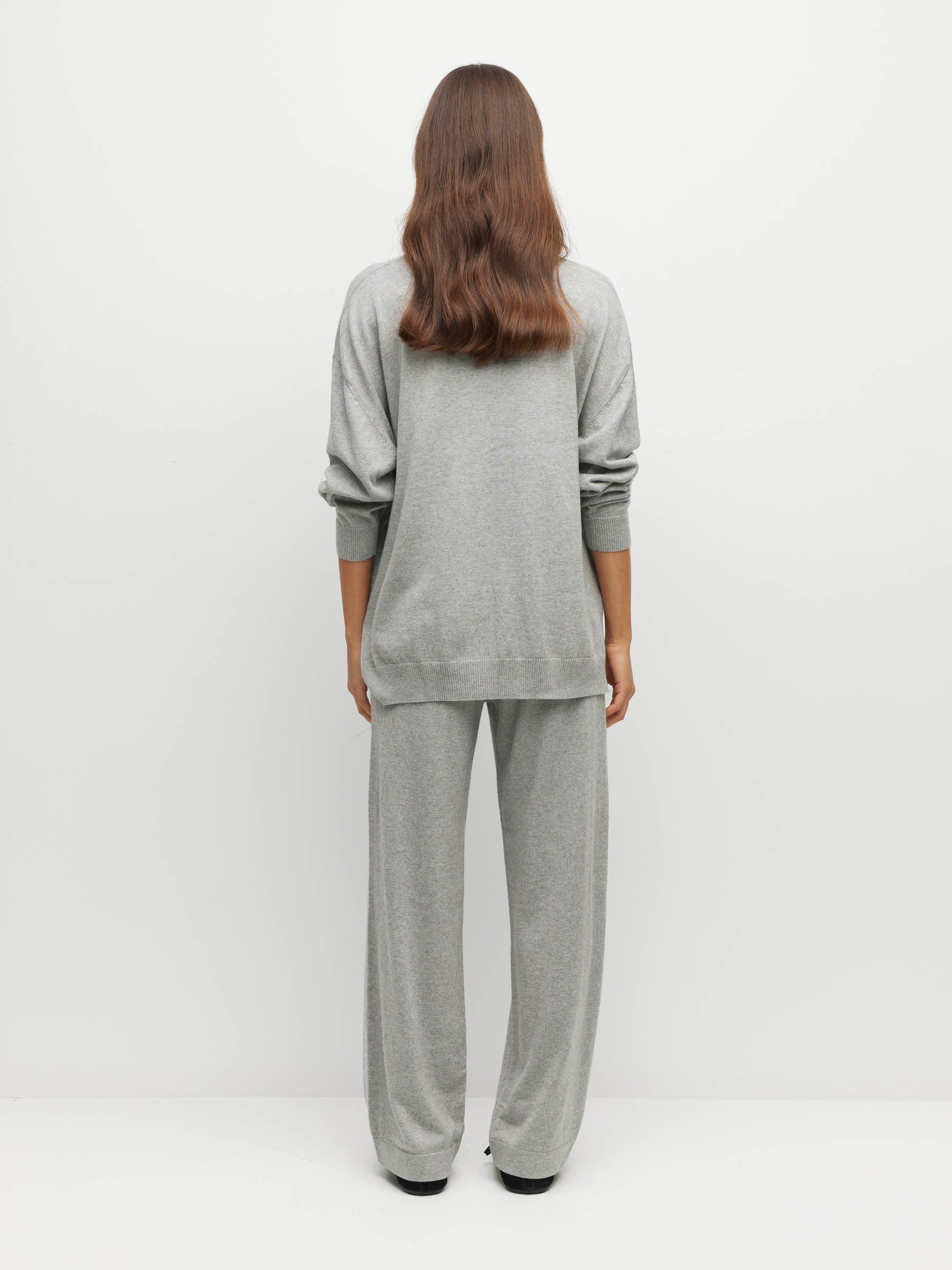 JHL Crew Sweater (Cotton Cashmere) Grey Marle