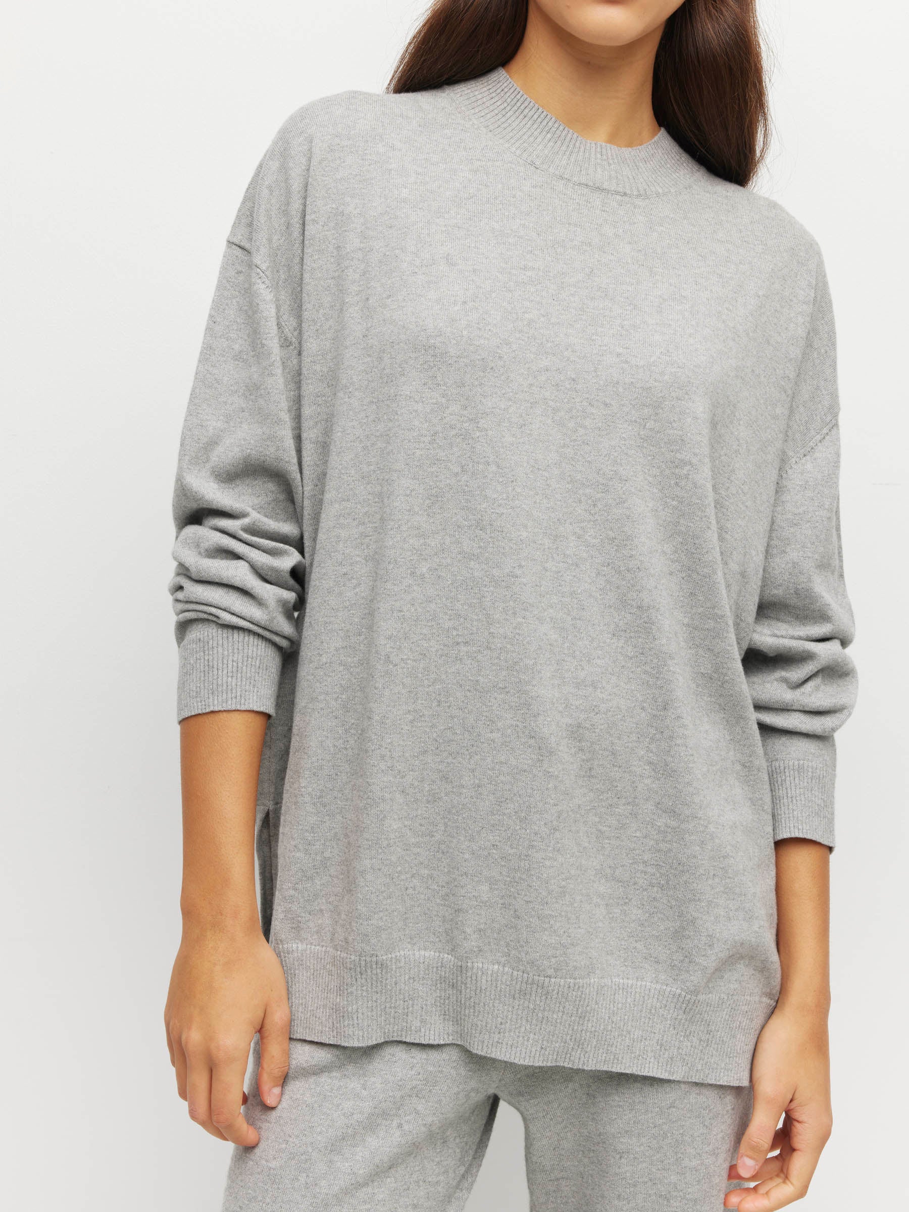 JHL Crew Sweater (Cotton Cashmere) Grey Marle