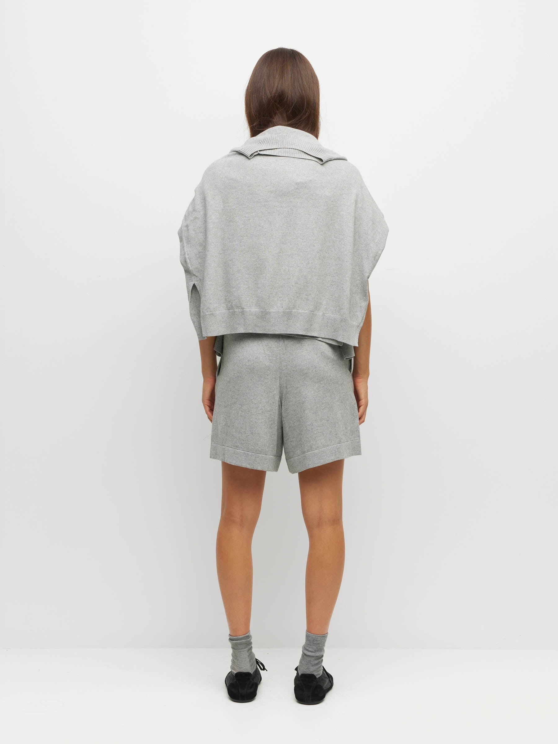 JHL Long Short (Cotton Cashmere) Grey Marle