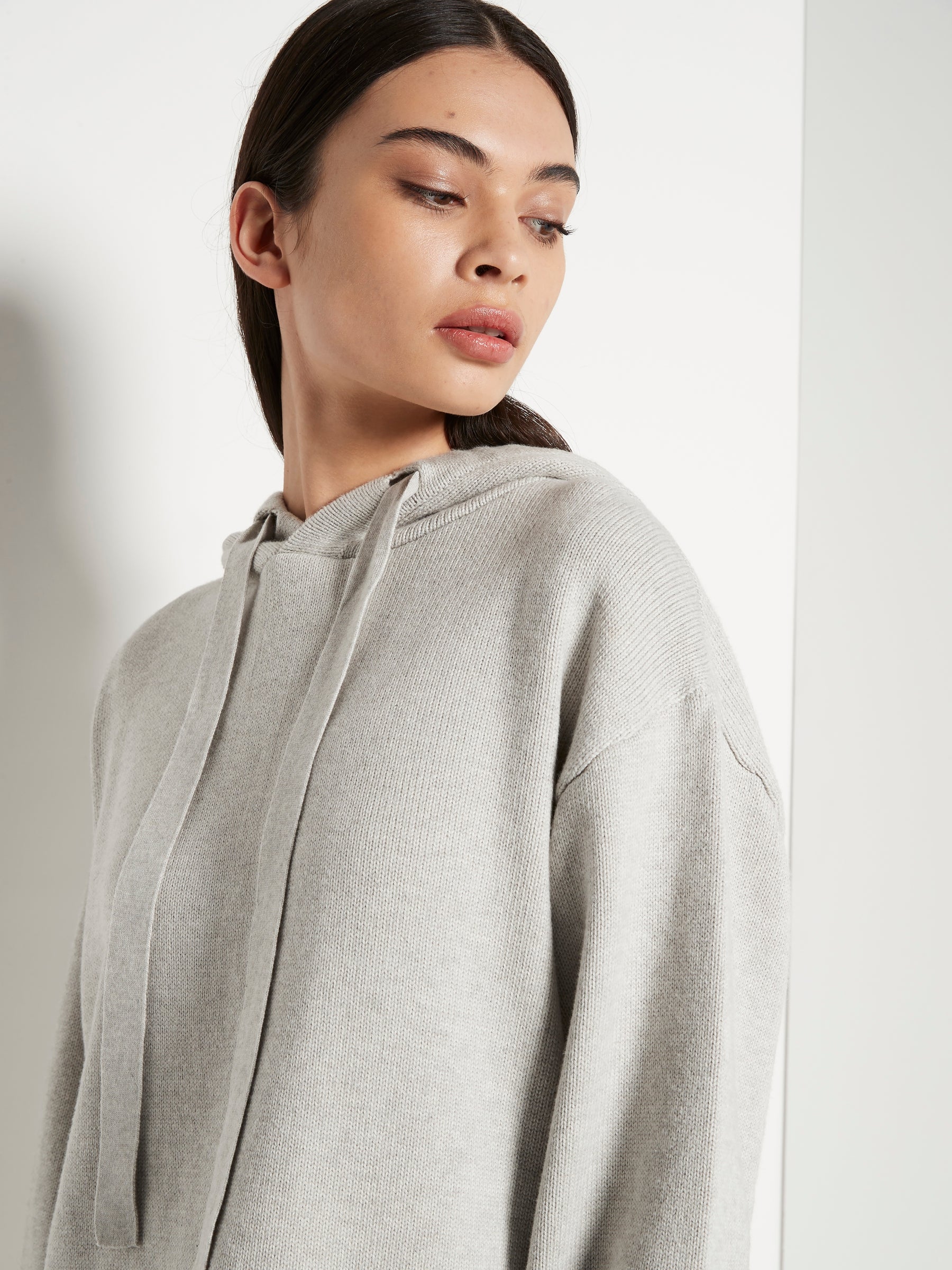 JHL Luxe Hoodie (Cotton Cashmere) Soft Grey Marle