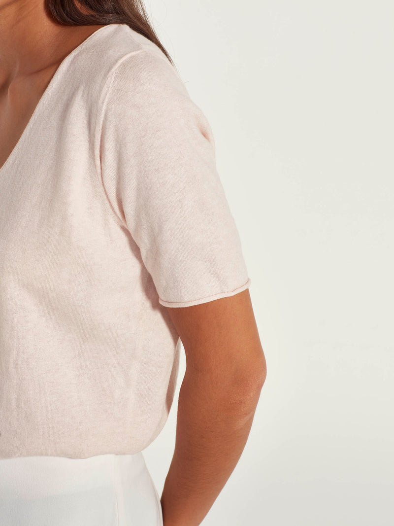 JHL V-Neck T (Fine Cotton Cashmere) Ballet Marle