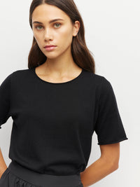 JHL Crew T (Fine Cotton Cashmere) Black