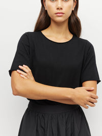 JHL Crew T (Fine Cotton Cashmere) Black