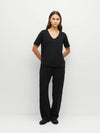 JHL V-Neck T (Fine Cotton Cashmere) Black