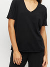 JHL V-Neck T (Fine Cotton Cashmere) Black
