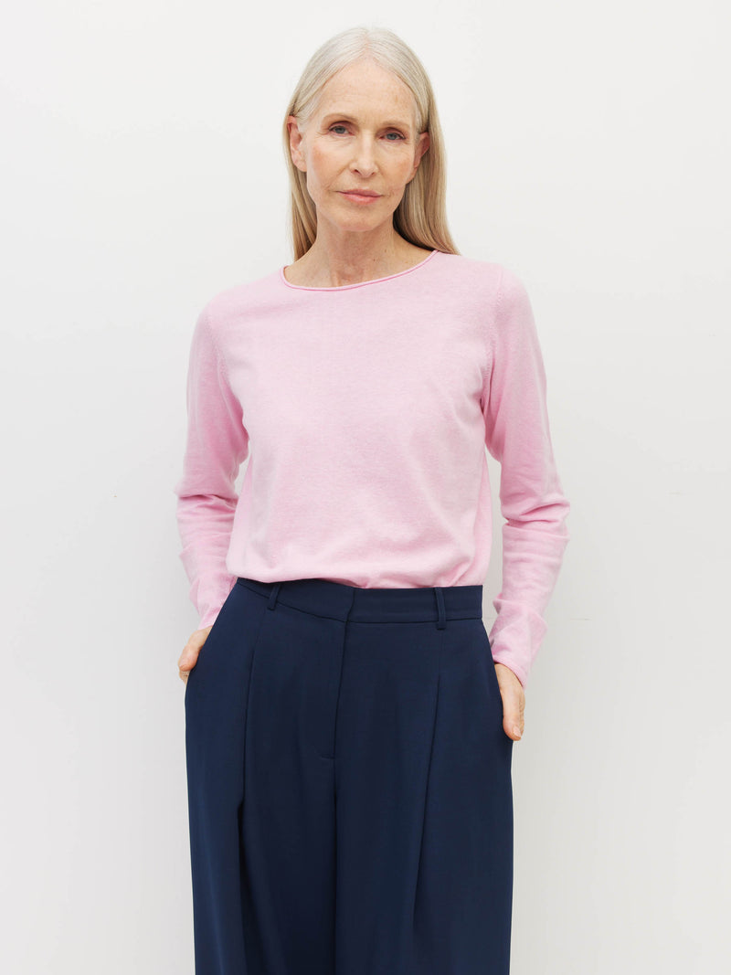 JHL Crew L/S T (Fine Cotton Cashmere) Candy Marle